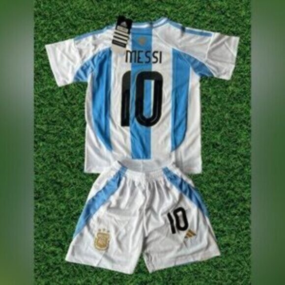 MESSI ARGENTINA Jersey, Shorts Set NWT Home Champion Version 2024 kids - Picture 2 of 3